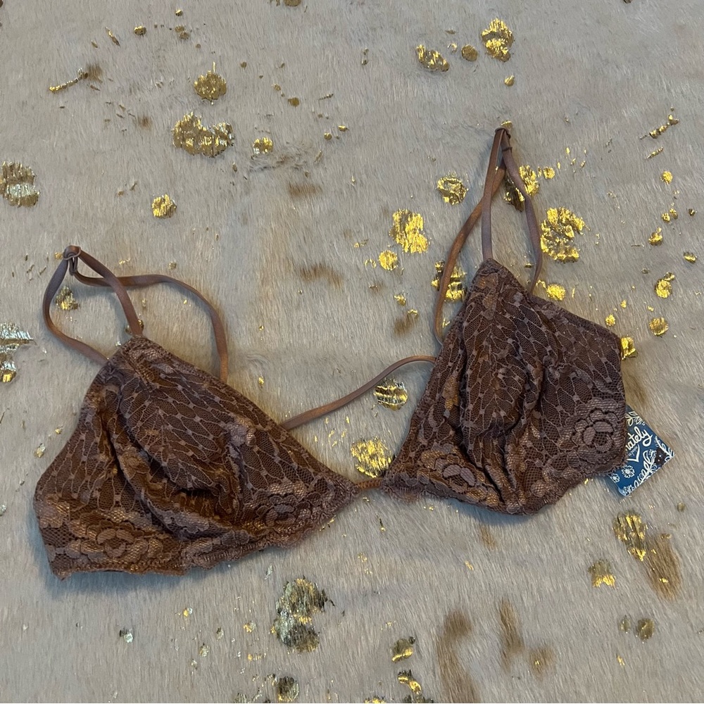 NWT Free People Intimately L Bralette Lace Frappe